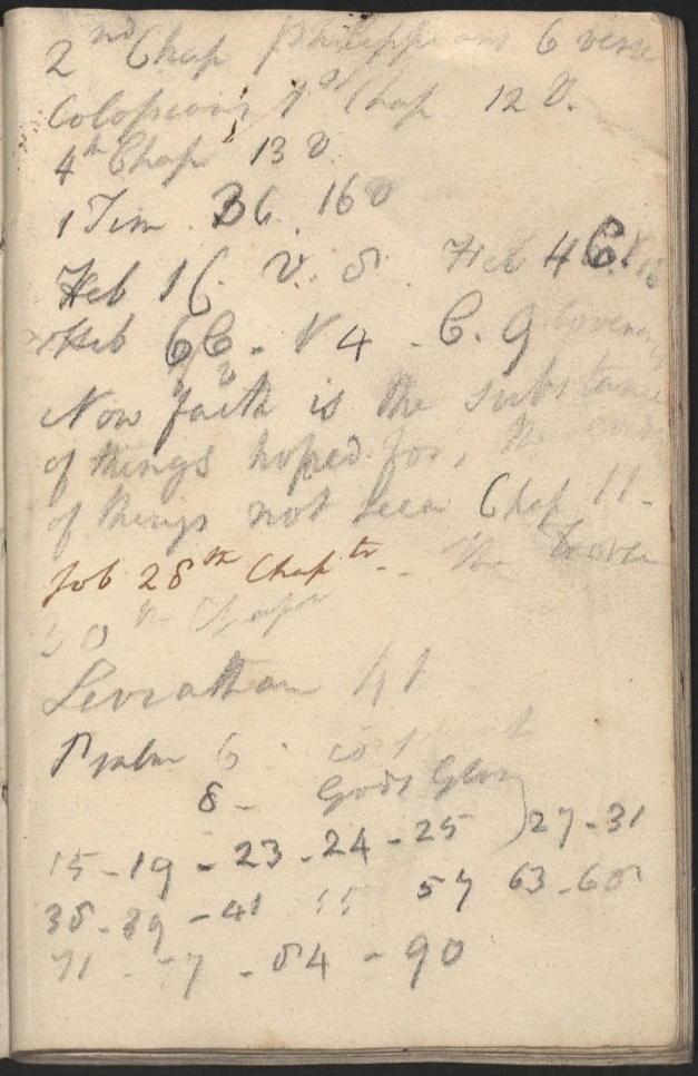 Figure 3: Scripture list on last page of Notebook 1